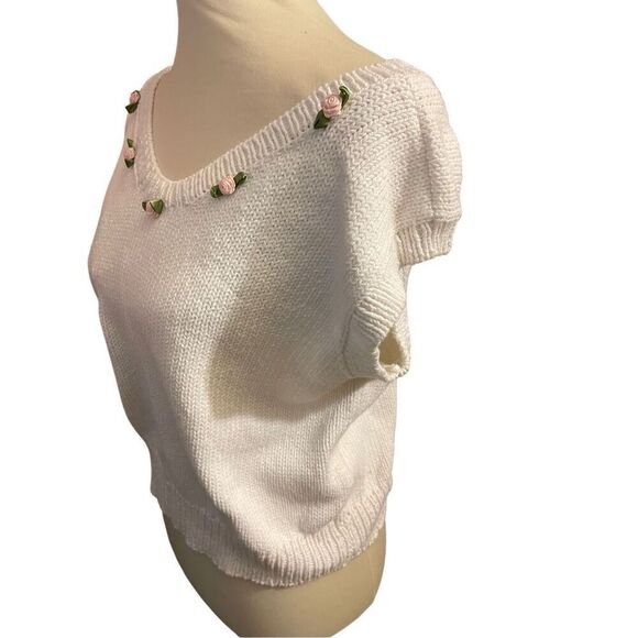 Baa Baa Black Sheep Handmade in Australia White V-Neck Short Sleeve 100% Austral - Picture 7 of 12